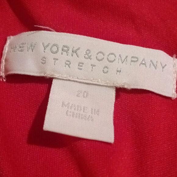 New York & Co Plus Size Red V-neck  Lace Strap Fit and Flare Dress Sz 20 - Picture 7 of 9